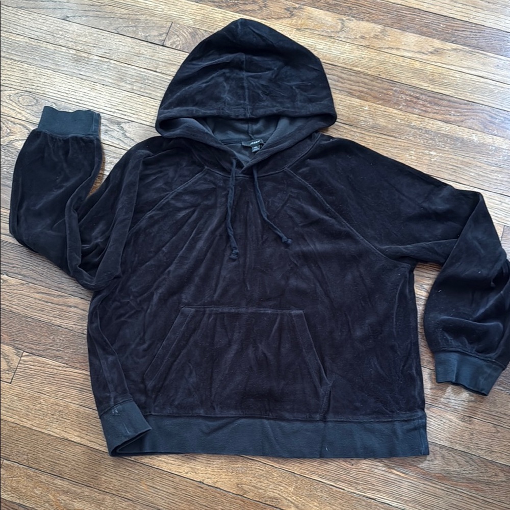 J. Crew Women’s Black Velvet Hoodie
